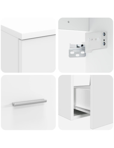 Set di mobili per il bagno 2 pcs Bianco Legno ingegnerizzato