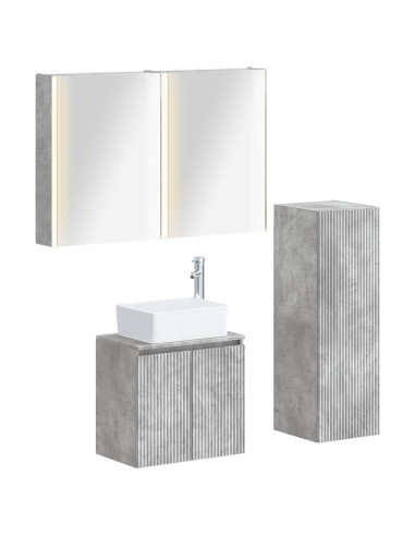 Set di mobili per il bagno 4 pcs Grigio Cemento