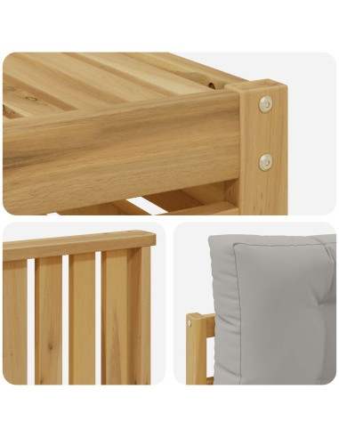 Set di divani da esterno 5 pcs Bianco e Grigio Chiaro