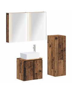 Set di mobili per il bagno 4 pcs Legno antico