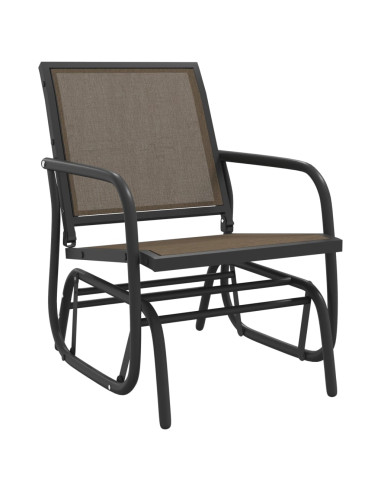 Sedie a Dondolo Giardino 2pz Marroni 61x76x87 Textilene Acciaio