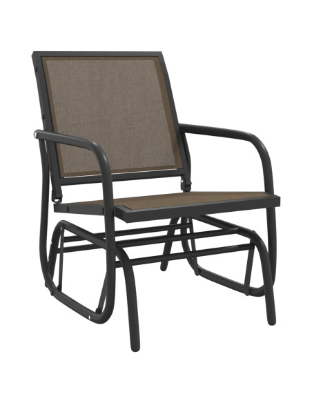Sedie a Dondolo Giardino 2pz Marroni 61x76x87 Textilene Acciaio