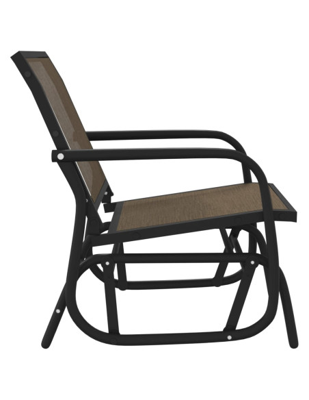 Sedie a Dondolo Giardino 2pz Marroni 61x76x87 Textilene Acciaio