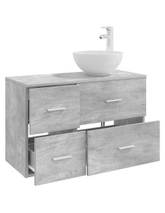 Set di mobili per il bagno 2 pcs Grigio Cemento 2