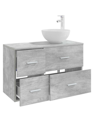 Set di mobili per il bagno 2 pcs Grigio Cemento