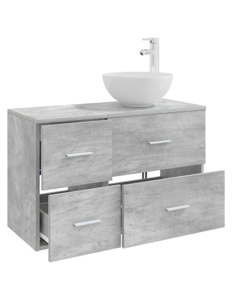 Set di mobili per il bagno 2 pcs Grigio Cemento