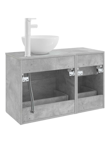 Set di mobili per il bagno 2 pcs Grigio Cemento