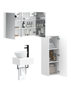 Set di Armadi da Bagno 4 pcs Bianco 43 x 11,5 x 60,5 cm 2