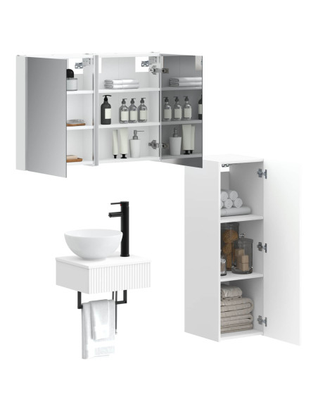 Set di Armadi da Bagno 4 pcs Bianco 43 x 11,5 x 60,5 cm