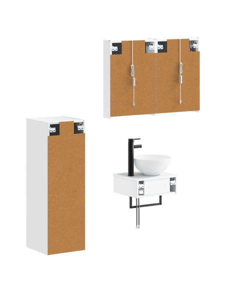 Set di Armadi da Bagno 4 pcs Bianco 43 x 11,5 x 60,5 cm