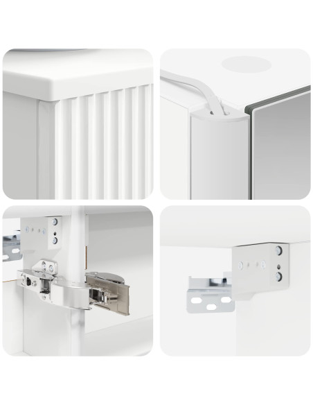 Set di Armadi da Bagno 4 pcs Bianco 43 x 11,5 x 60,5 cm