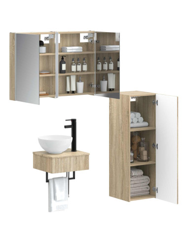 Set di Armadi da Bagno 4 pcs Rovere Sonoma 43 x 11,5 x 60,5 cm