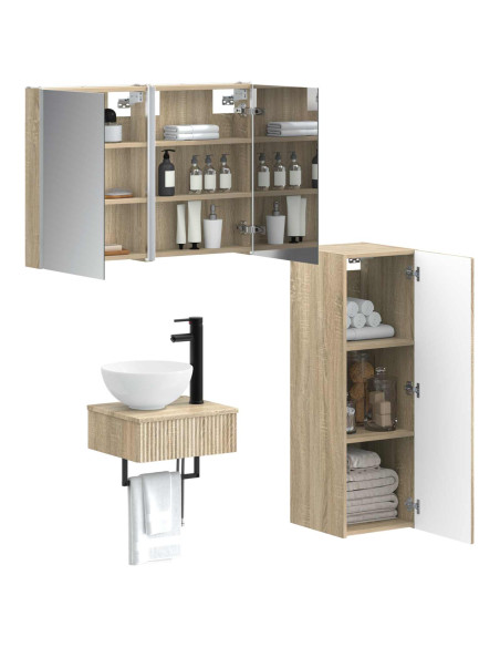 Set di Armadi da Bagno 4 pcs Rovere Sonoma 43 x 11,5 x 60,5 cm