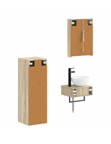 Set di Armadi da Bagno 4 pcs Rovere Sonoma 43 x 11,5 x 60,5 cm
