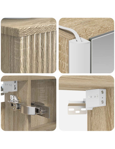 Set di Armadi da Bagno 4 pcs Rovere Sonoma 43 x 11,5 x 60,5 cm