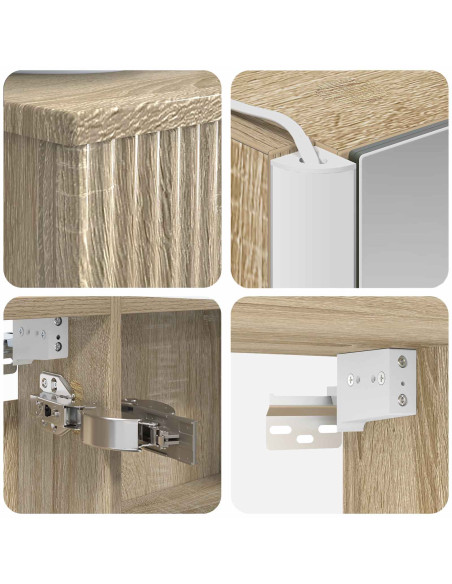 Set di Armadi da Bagno 4 pcs Rovere Sonoma 43 x 11,5 x 60,5 cm