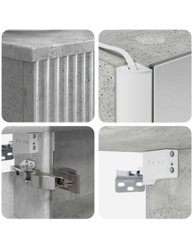 Set di Armadi da Bagno 4 pcs Grigio Cemento 43 x 11,5 x 60,5 cm