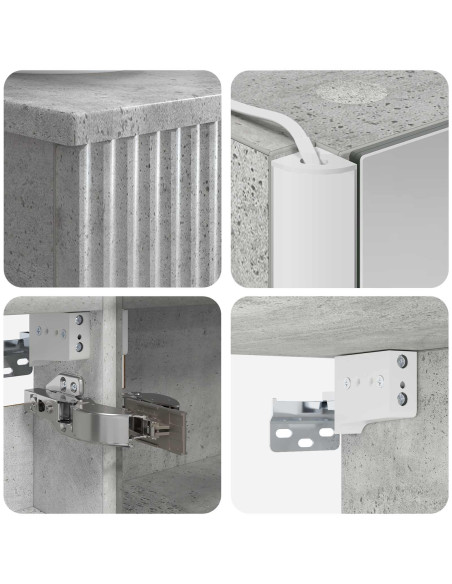 Set di Armadi da Bagno 4 pcs Grigio Cemento 43 x 11,5 x 60,5 cm