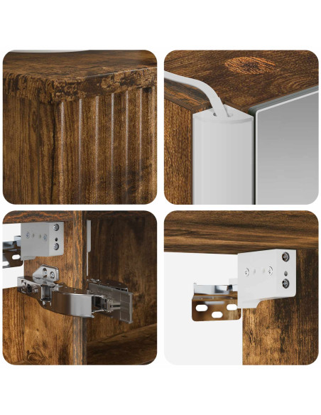 Set di Armadi da Bagno 4 pcs Rovere Fumo 43 x 11,5 x 60,5 cm
