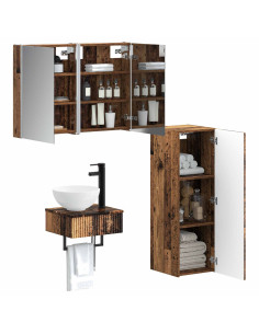Set di Armadi da Bagno 4 pcs Legno antico 43 x 11,5 x 60,5 cm 2