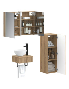 Set di Armadi da Bagno 4 pcs Rovere Artigianale 2