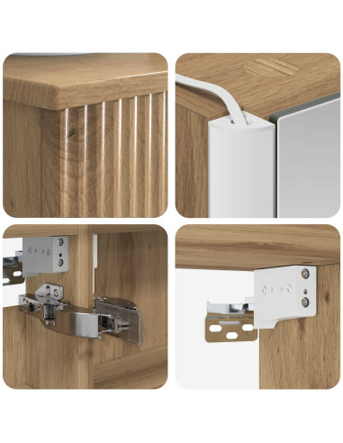 Set di Armadi da Bagno 4 pcs Rovere Artigianale