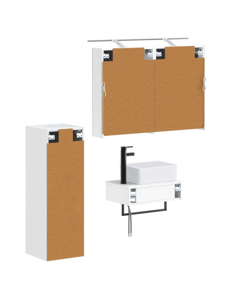 Set di Armadi da Bagno 4 pcs Bianco 50 x 14,5 x 70 cm