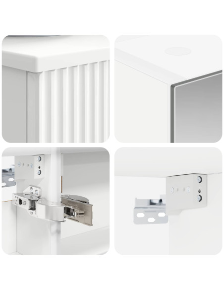 Set di Armadi da Bagno 4 pcs Bianco 50 x 14,5 x 70 cm