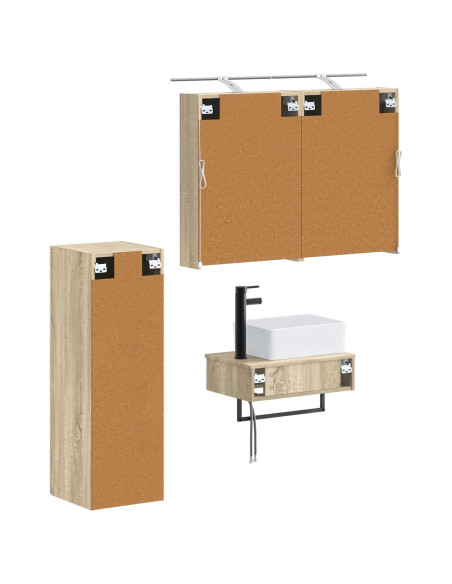 Set di Armadi da Bagno 4 pcs Rovere Sonoma 50 x 14,5 x 70 cm