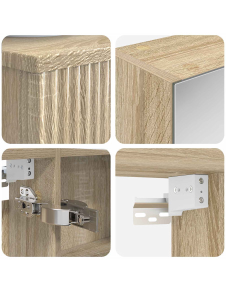 Set di Armadi da Bagno 4 pcs Rovere Sonoma 50 x 14,5 x 70 cm