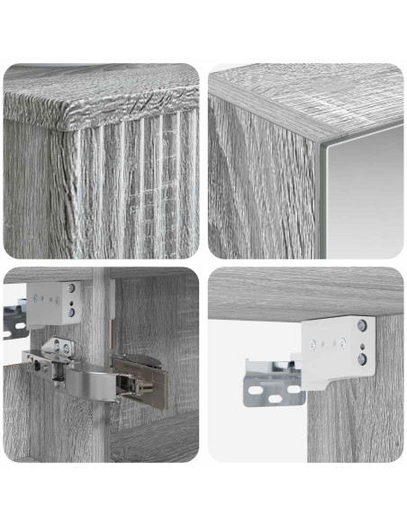 Set di Armadi da Bagno 4 pcs Sonoma grigio 50 x 14,5 x 70 cm