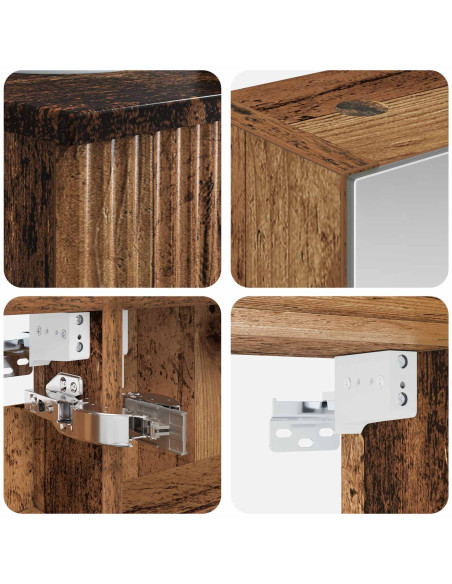 Set di Armadi da Bagno 4 pcs Legno antico 50 x 14,5 x 70 cm