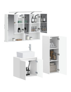 Set di mobili per il bagno 4 pcs Bianco 2