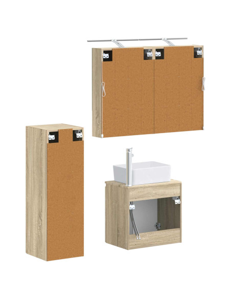 Set di mobili per il bagno 4 pcs Rovere Sonoma