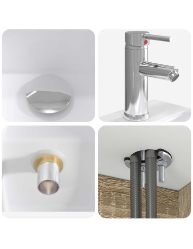 Set di mobili per il bagno 4 pcs Rovere Sonoma