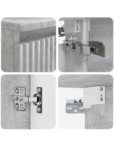 Set di mobili per il bagno 4 pcs Grigio Cemento