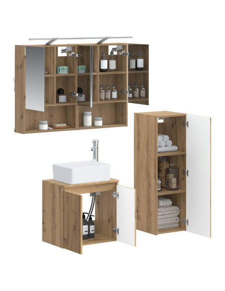 Set di mobili per il bagno 4 pcs Rovere Artigianale
