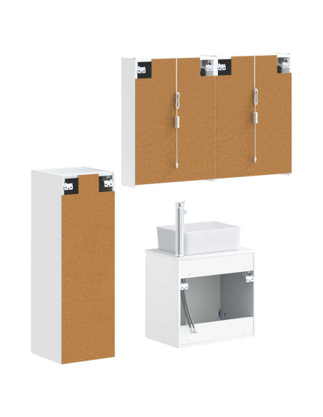 Set di mobili per il bagno 4 pcs Bianco