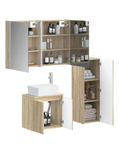 Set di mobili per il bagno 4 pcs Rovere Sonoma