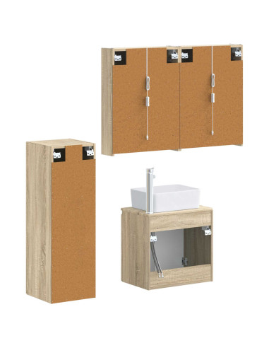 Set di mobili per il bagno 4 pcs Rovere Sonoma