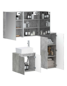 Set di mobili per il bagno 4 pcs Grigio Cemento 2