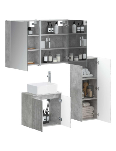 Set di mobili per il bagno 4 pcs Grigio Cemento