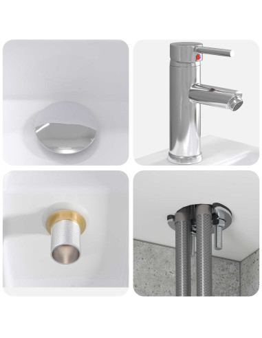 Set di mobili per il bagno 4 pcs Grigio Cemento