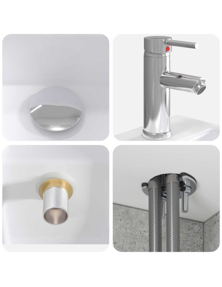 Set di mobili per il bagno 4 pcs Grigio Cemento