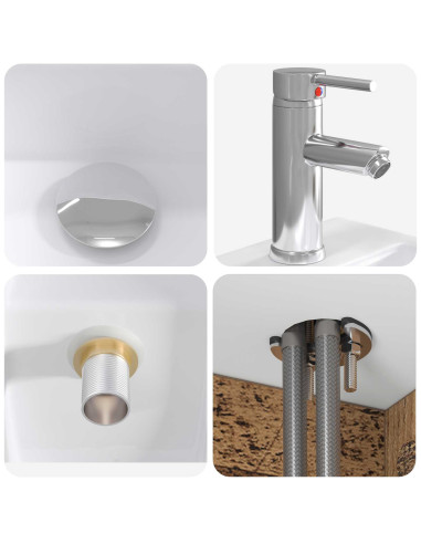 Set di mobili per il bagno 4 pcs Legno antico