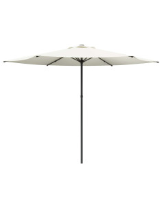 Ombrello da giardino 300 x 300 cm Poliestere Rettangolare Crema