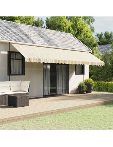 Tessuto di Ricambio per Tenda Strisce Multicolore 6x3,5 m