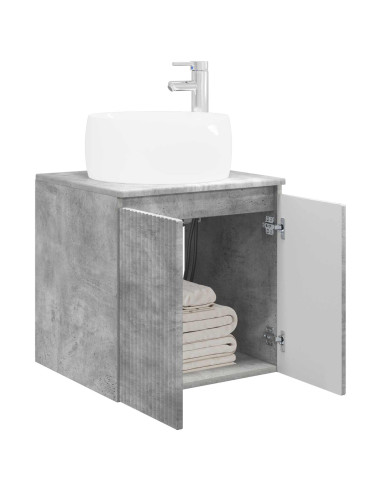 Mobile Lavabo da Parete Grigio Cemento 49,5 x 44,5 x 66 cm