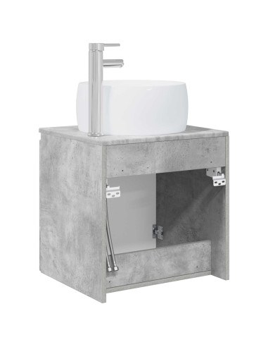Mobile Lavabo da Parete Grigio Cemento 49,5 x 44,5 x 66 cm