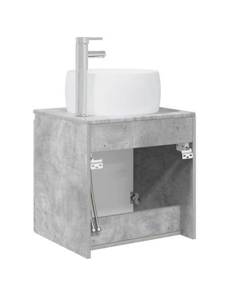 Mobile Lavabo da Parete Grigio Cemento 49,5 x 44,5 x 66 cm